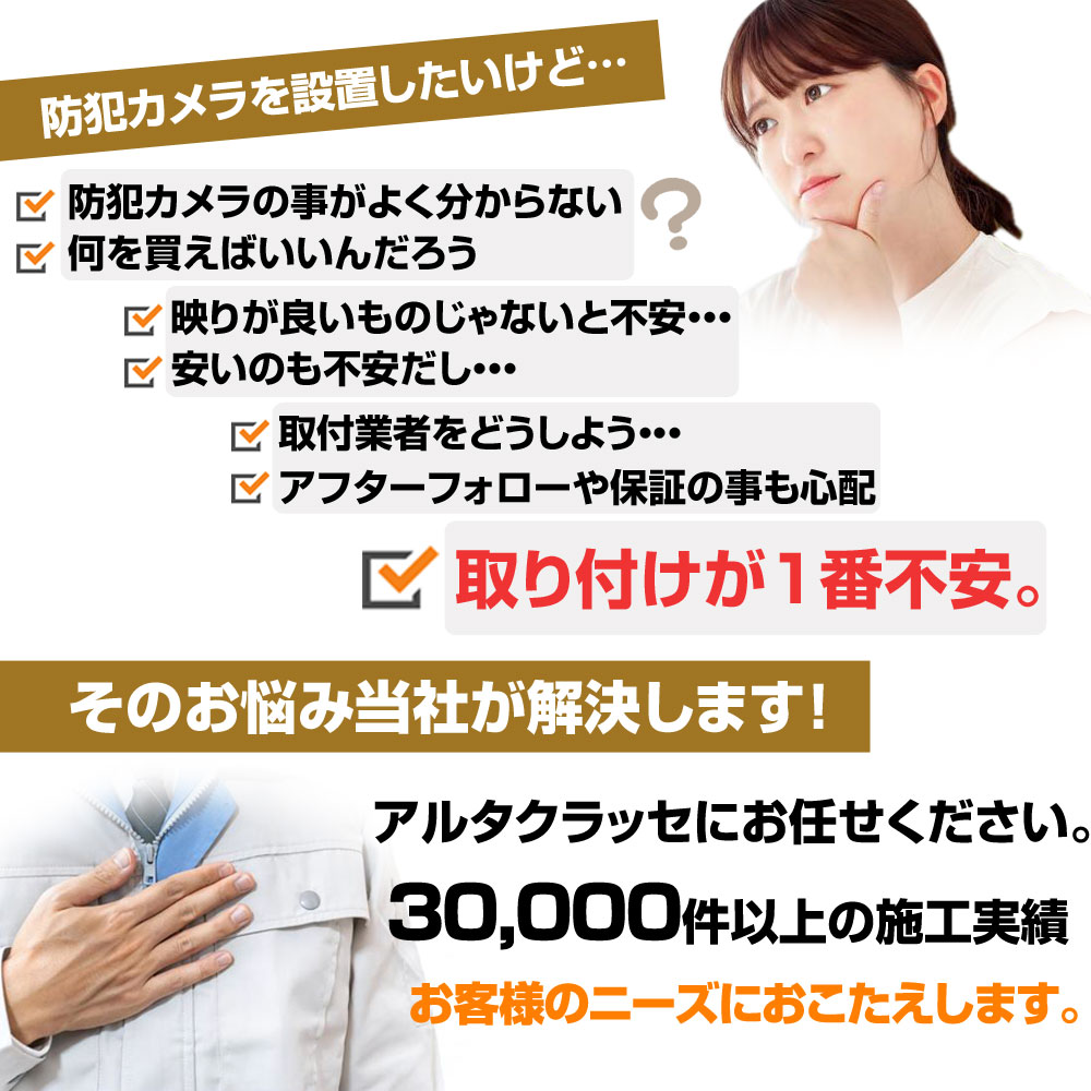 設置工事付き！】防犯カメラセット 監視カメラセット 500万画素 カメラ 