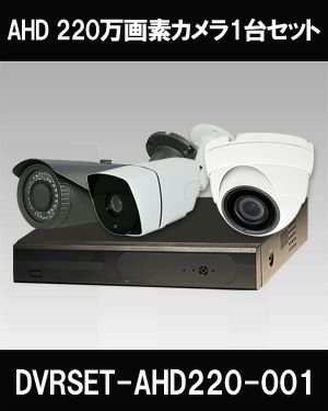  防犯カメラ 屋外 録画機能付き ズーム対応 家庭用　防犯カメラ 1台セット AHD 220万画素バレット・ドーム・カメラが選べる　常時録画　動体検知録画　防犯カメラセットDVRSET-AHD220-001 
