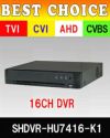 AHD/TVI/CVI/CVBS 4in1 16CH 防犯カメラ用レコーダー 52～800万画素 1TB 最大30fps SHDVR-HU7216-K1 