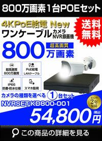 防犯カメラ 屋外 防水 広角 ネットワークカメラ 1台セット 800万画素