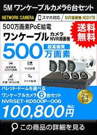 ip500万画素6台カメラセット