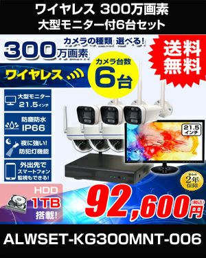 防犯カメラ 屋外 21.5インチ モニター付き 録画機 レコーダー