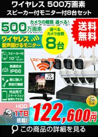 防犯カメラ 屋外 音声聞こえる！スピーカー内蔵10インチ モニター付き