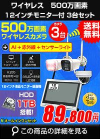 防犯カメラ カメラ3台セット 屋外 録画機能付き AI人体検知 人感