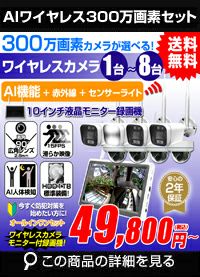  防犯カメラ ワイヤレス カメラ1～8台セット ALWSET-300SMNT10-018