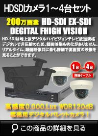 防犯カメラ　同軸ケーブル カメラ1～4台セット 200万画素 DVRSET-WHD214